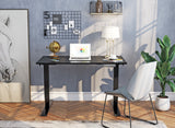 NNEKGE Dual Motor 3 Section Leg Standing Desk (Black)