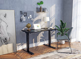 NNEKGE Dual Motor 3 Section Leg Standing Desk (Black)