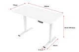 NNEKGE Dual Motor 3 Section Leg Standing Desk (White)