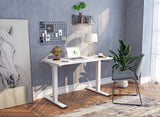 NNEKGE Dual Motor 3 Section Leg Standing Desk (White)