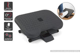 NNEKGE Ergonomic Adjustable Footrest (Charcoal)