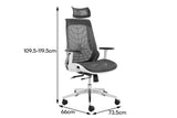 NNEKGE Elliot Office Chair (White Frame Grey)