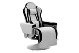 NNEKGE Hotshot Recliner Gaming Chair (Black Light Grey Fabric)