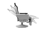 NNEKGE Hotshot Recliner Gaming Chair (Black Light Grey Fabric)