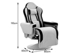 NNEKGE Hotshot Recliner Gaming Chair (Black Light Grey Fabric)