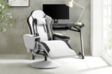 NNEKGE Hotshot Recliner Gaming Chair (Black Light Grey Fabric)