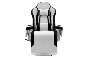 NNEKGE Hotshot Recliner Gaming Chair (Black Light Grey Fabric)