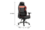 NNEKG Morpheus Premium Quilted Gaming Chair (Black Red)