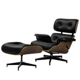 NNEDSZ Armchair Lounge Chair and Ottoman Recliner Armchair Leather Plywood Black