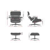 NNEDSZ Armchair Lounge Chair and Ottoman Recliner Armchair Leather Plywood Black
