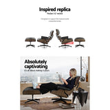 NNEDSZ Armchair Lounge Chair and Ottoman Recliner Armchair Leather Plywood Black