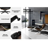 NNEDSZ Armchair Lounge Chair and Ottoman Recliner Armchair Leather Plywood Black