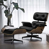 NNEDSZ Armchair Lounge Chair and Ottoman Recliner Armchair Leather Plywood Black