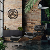 NNEDSZ Armchair Lounge Chair and Ottoman Recliner Armchair Leather Plywood Black