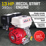 NNEDPE Kolner 13hp 25.4mm Horizontal Key Shaft Q Type Petrol Engine - Recoil Start