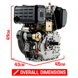 NNEMB 10HP Diesel Stationary Engine Electric Start OHV Replacement Motor