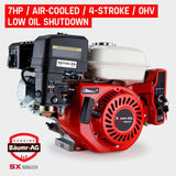NNEMB 7HP Petrol Engine Stationary Motor OHV Horizontal Shaft Electric Start 4-stroke