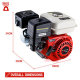 NNEMB 7HP Petrol Stationary Engine OHV 4-Stroke Horizontal Shaft Replacement Motor