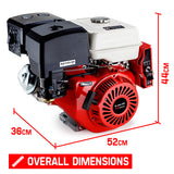 NNEMB 13HP Petrol Stationary Engine OHV 4 Stroke Horizontal Shaft Electric Start Motor