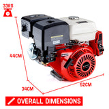 NNEMB 16HP Petrol Stationary Engine OHV Motor Horizontal Shaft Electric Recoil Start