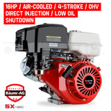 NNEMB 16HP Petrol Engine OHV Stationary Motor 4-Stroke Horizontal Shaft Replacement