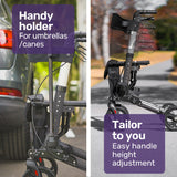 NNEMB Foldable Aluminium Walking Frame Rollator with Bag and Seat-Titanium Colour