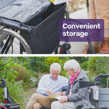 NNEMB Foldable Aluminium Walking Frame Rollator with Bag and Seat-Titanium Colour