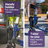 NNEMB Foldable Aluminium Walking Frame Rollator with Bag and Seat-Blue
