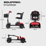 NNEMB SmartRider Folding Electric Mobility Scooter-Black & Red