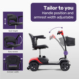 NNEMB SmartRider Folding Electric Mobility Scooter-Black & Red