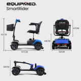 NNEMB SmartRider Folding Electric Mobility Scooter-Black & Blue