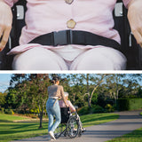 NNEMB 24 Inch Folding Wheelchair with Park Brakes-136kg Capacity-Retractable Armrests-Grey
