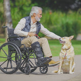 NNEMB Folding Wheelchair-XL 51cm Wide Seat-24 Inch Wheels-136kg Capacity-Park Brakes-Black