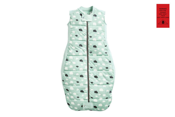 NNEKG ergoPouch Sheeting Sleeping Bag 0.3 TOG Mint Clouds 2 12 Months