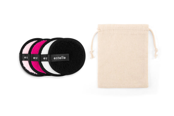 NNEKG Estelle Reusable Makeup Remover Microfibre Wipes Pads 4 Pack