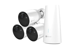 NNEKG Full HD 1080p Wireless Security Cameras x 3 with 12900mAH Battery & Base Station (BC1 3)