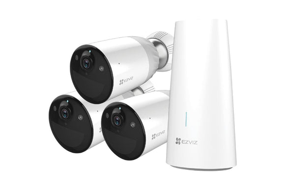 NNEKG Full HD 1080p Wireless Security Cameras x 3 with 12900mAH Battery & Base Station (BC1 3)