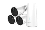NNEKG Full HD 1080p Wireless Security Cameras x 3 with 12900mAH Battery & Base Station (BC1 3)