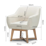 NNEDSZ Fabric Tub Lounge Armchair - Beige