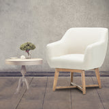 NNEDSZ Fabric Tub Lounge Armchair - Beige