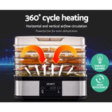 NNEDSZ Food Dehydrator with 5 Trays - Silver