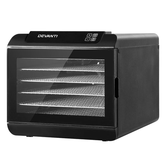 NNEDSZ 6 Tray Food Dehydrators Commercial Beef Jerky Maker Fruit Dryer Black