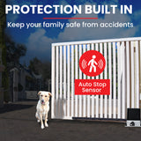 NNEMB Automatic Electric 5M Sliding Gate Opener Kit-1500kg Capacity-3x Remote Controllers