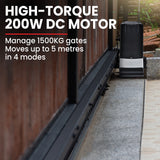 NNEMB Automatic Electric 5M Sliding Gate Opener Kit-1500kg Capacity-3x Remote Controllers