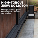 NNEMB Automatic Electric 7M Sliding Gate Opener Kit-1500kg Capacity-3x Remote Controllers