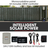 NNEMB Automatic Solar Electric 7M Sliding Gate Opener Kit-1500kg Capacity-3x Remote Controllers