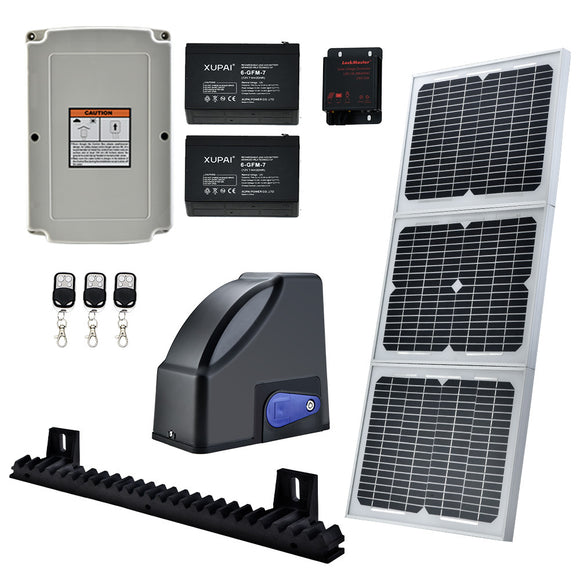 NNEMB Automatic Solar Electric 7M Sliding Gate Opener Kit-1500kg Capacity-3x Remote Controllers