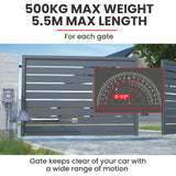 NNEMB Automatic Electric Gate Opener Double Swing Arm Kit-3x Remote Controllers