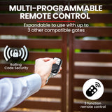 NNEMB Automatic Electric Gate Opener Double Swing Arm Kit-3x Remote Controllers