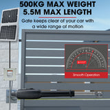 NNEMB Automatic Solar Electric Gate Opener Dual Swing Arm Kit-3x Remote Controllers